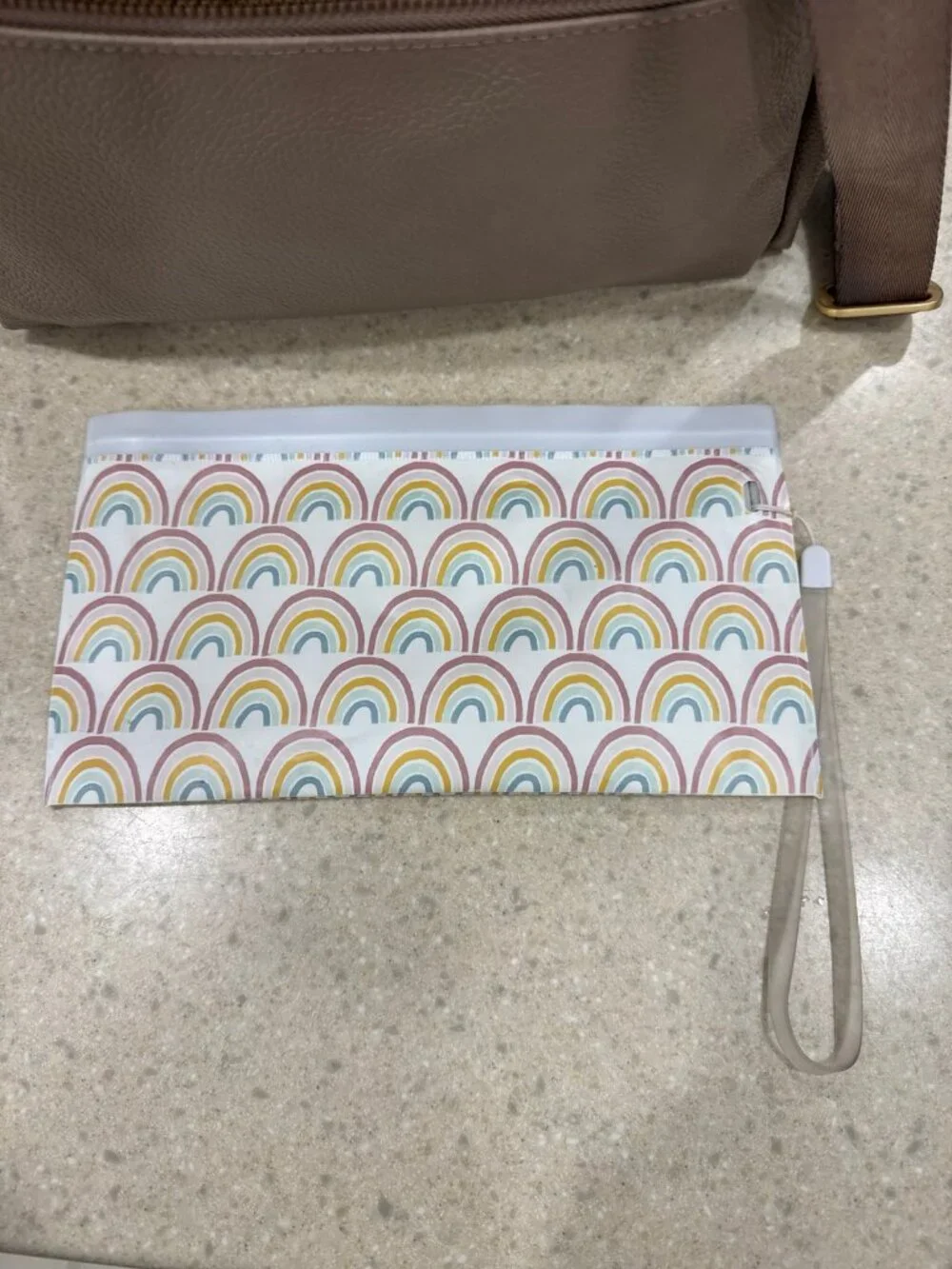 Freshly Picked Mini Classic Diaper Bag, Aspen + Itzy Ritzy Wipe pouch